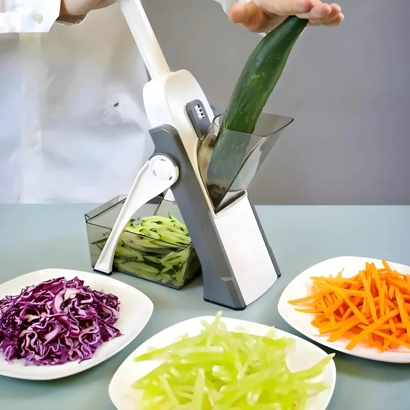 Cortador manual multiuso com 5 funções para cortar batatas, legumes, verduras e frutas